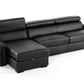 Estro Salotti Sacha Modern Black Leather Reversible Sofa Bed Sectional w/ Storage | Modishstore | Sofas-4