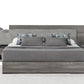 Nova Domus Enzo Italian Modern Grey Oak & Fabric Bed w/ Nightstands-2
