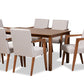 baxton studio glenda mid century modern greyish beige fabric upholstered and walnut brown finished wood 7 piece dining set | Modish Furniture Store-2