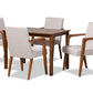 baxton studio glenda mid century modern greyish beige fabric upholstered and walnut brown finished wood 5 piece dining set | Modish Furniture Store-2