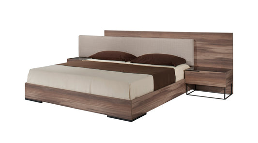 Nova Domus Matteo - Italian Modern Walnut & Fabric Bed | Modishstore | Beds