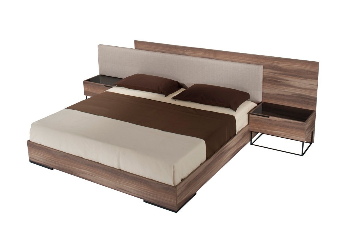 Nova Domus Matteo - Italian Modern Walnut & Fabric Bed | Modishstore | Beds-3