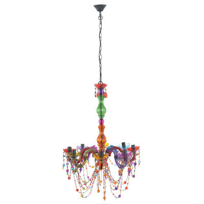 A&B Home Tallie Multi-Color Glass And Bead 8-Arm Chandelier | Chandeliers | Modishstore