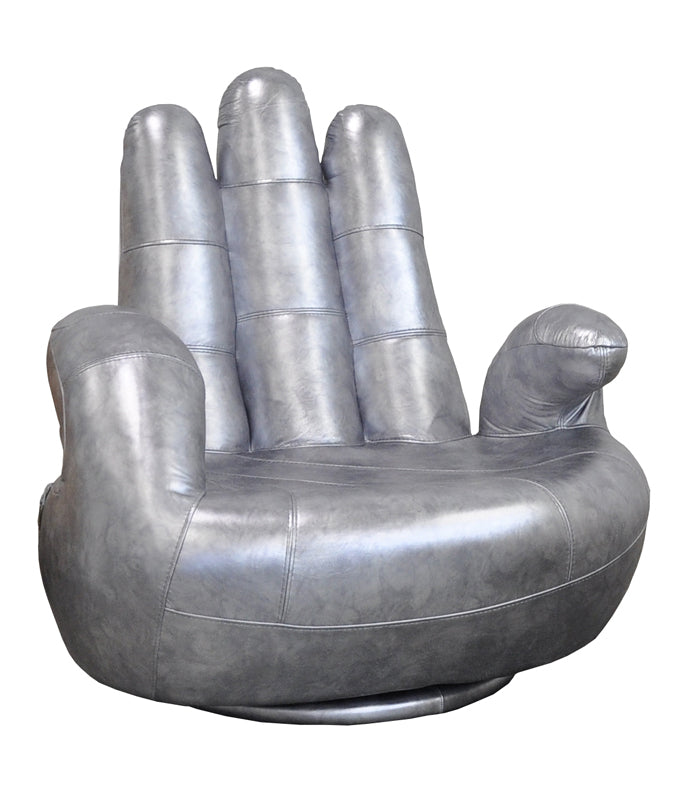 Estro Salotti Sosia Italian Modern Silver Leather Hand Accent Chair | Lounge Chairs | Modishstore