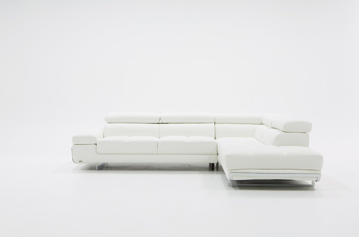 Divani Casa Myst Mini Modern White Eco-Leather Sectional Sofa | Modishstore | Sofas-3
