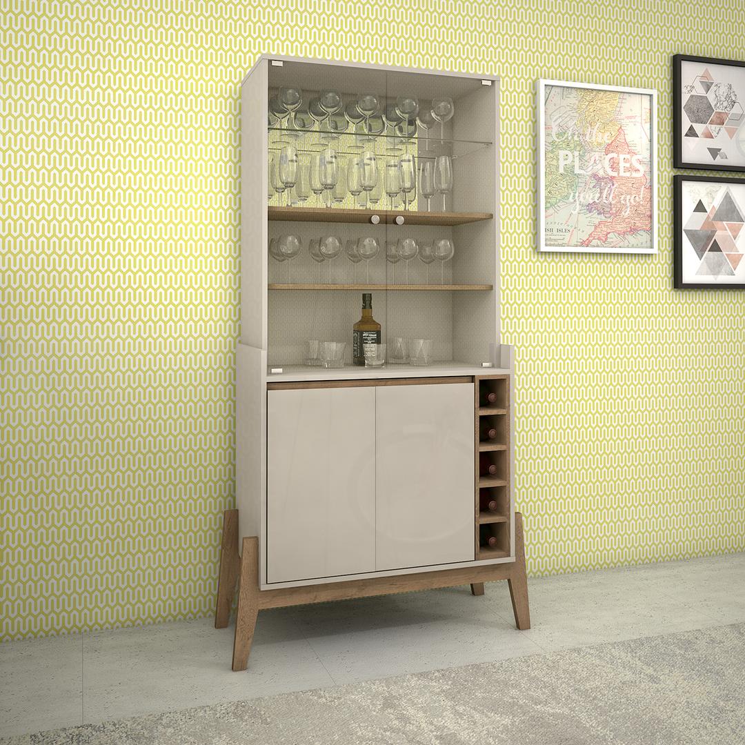 Manhattan Comfort Essence 5-Bottle Wine Cabinet with 6 Shelves | Cabinets | Modishstore-4
