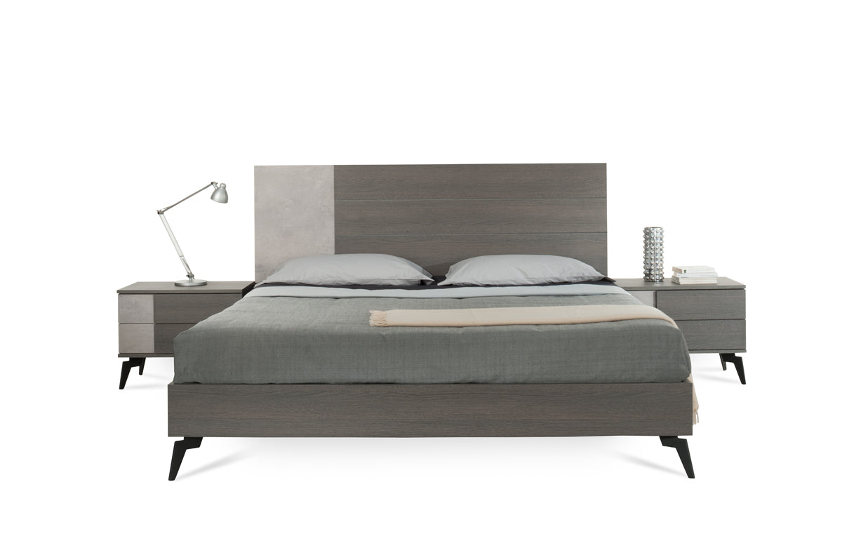 Nova Domus Palermo Italian Modern Faux Concrete & Grey Bed-3