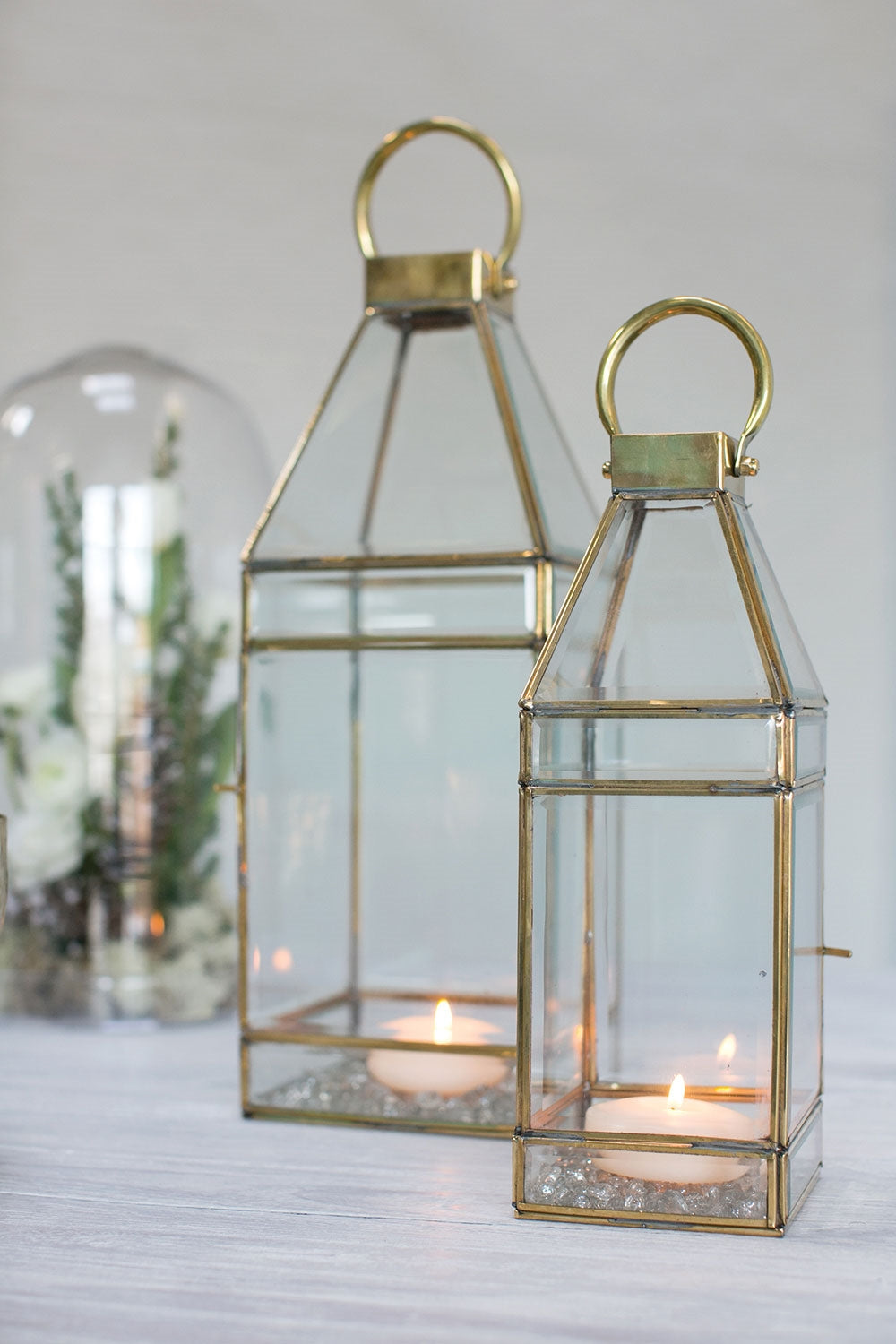 Glass Lantern Set Of 2 By Accent Decor | Lanterns | Modishstore - 5