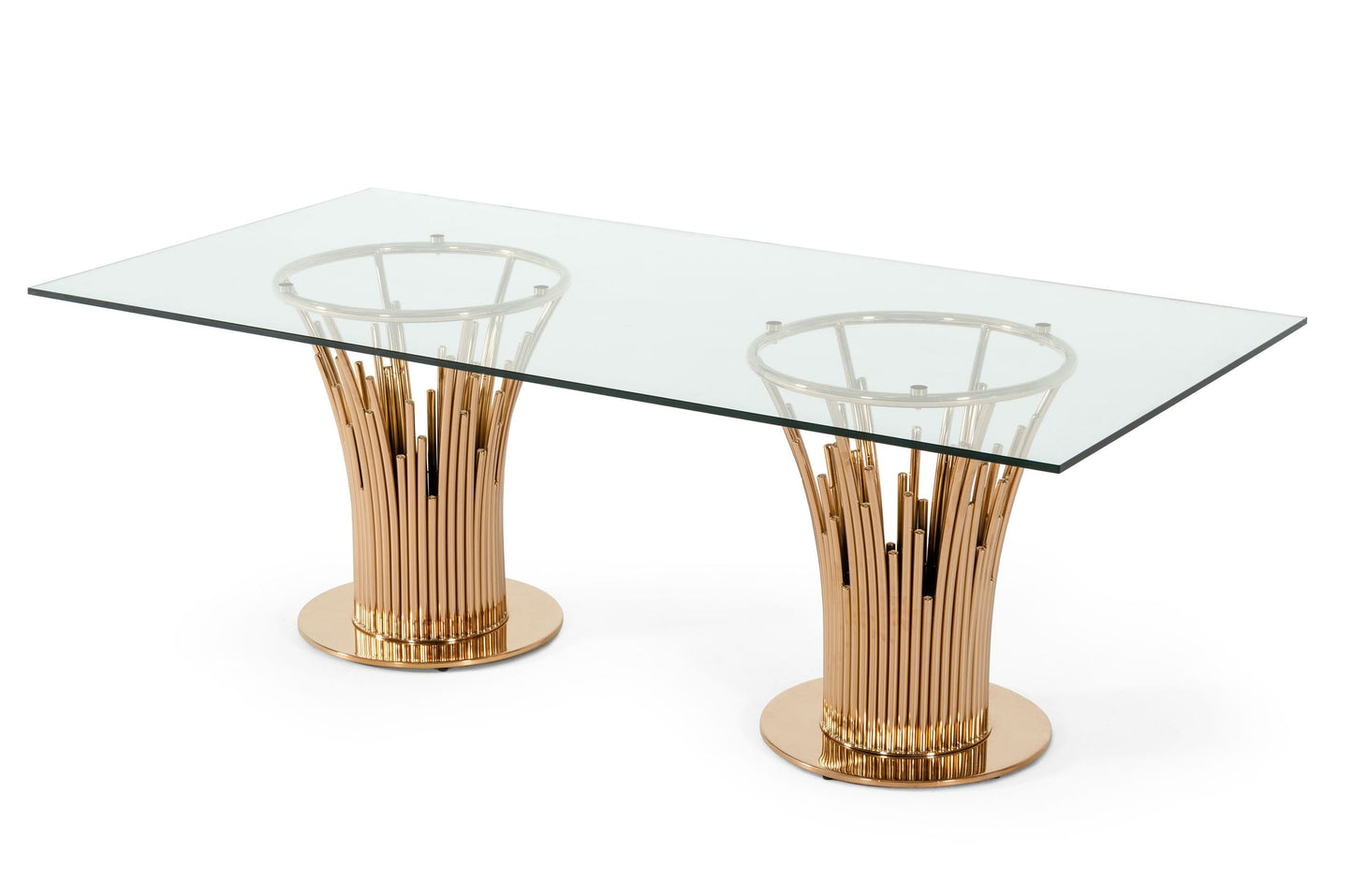 Modrest Paxton Modern Glass & Rosegold Dining Table-4