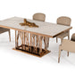 Modrest Marston Modern White Marble & Rosegold Dining Table | Modishstore | Dining Tables-3