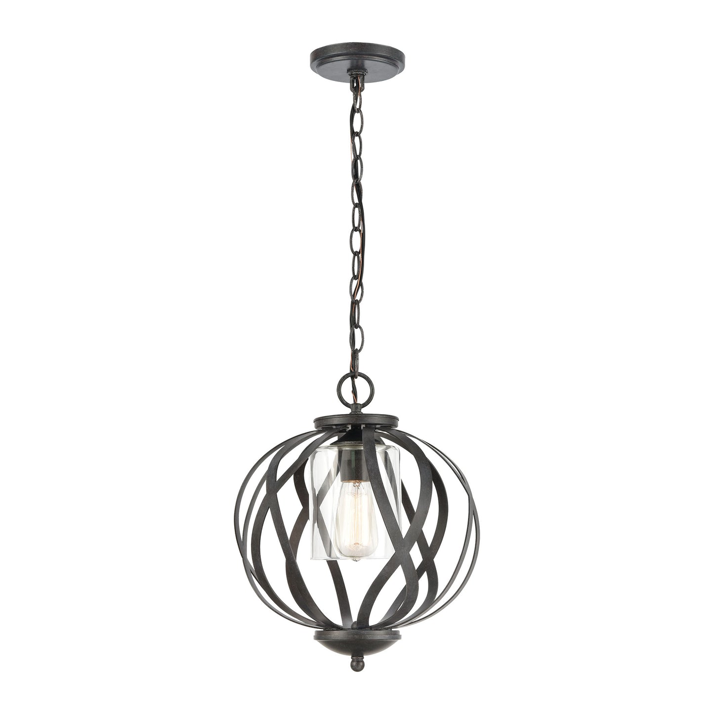Daisy 4-Light Pendant in Midnight Bronze with Clear Glass by ELK Lighting | Modishstore | Pendant Lamps