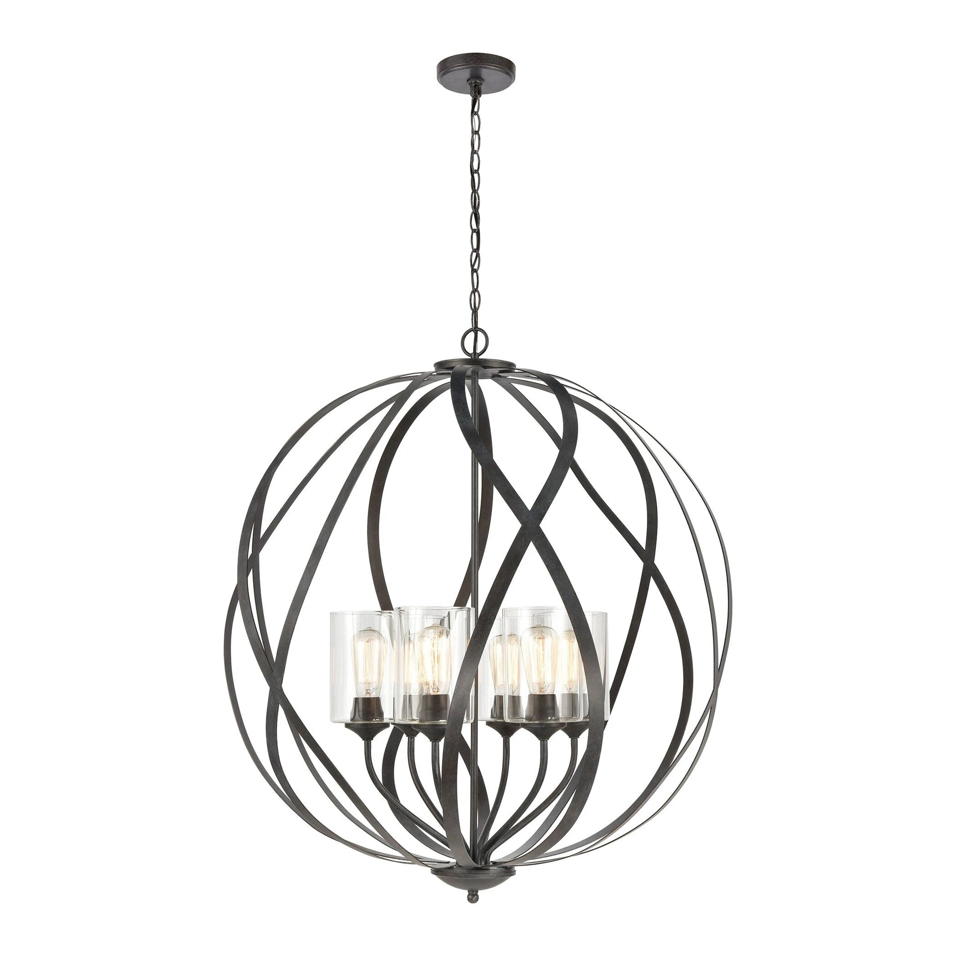 Daisy Chandelier in Midnight Bronze with Clear Glass by ELK Lighting-2