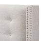 Baxton Studio Ginaro Modern Beige Fabric Queen Size Winged Headboard | Headboards | Modishstore - 5