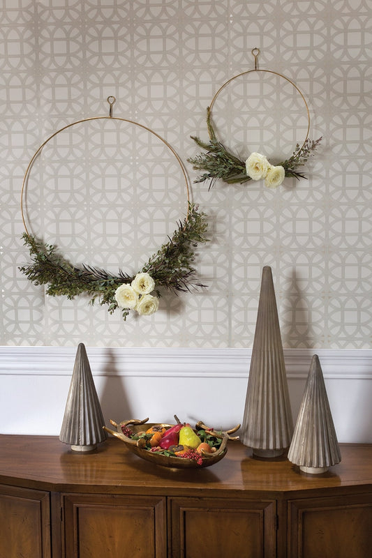 Ring Brass Wreath Set of 10 By Accent Decor | Garland & Wreath | Modishstore