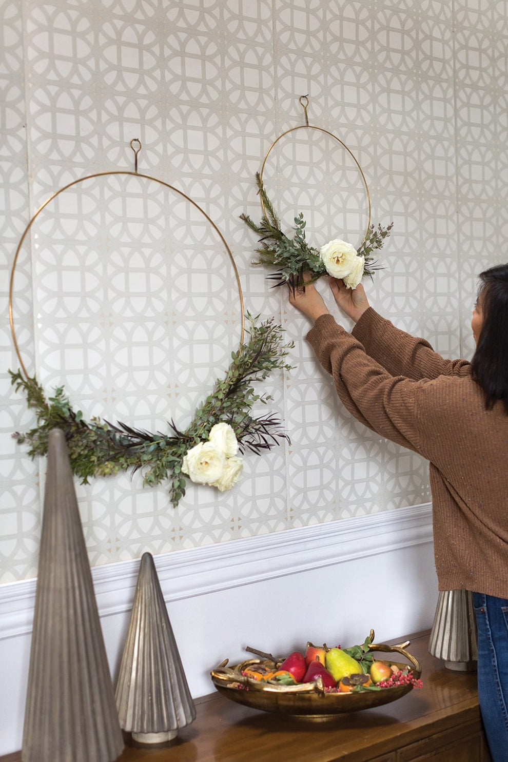Ring Brass Wreath Set Of 4 By Accent Decor | Garland & Wreath | Modishstore - 4