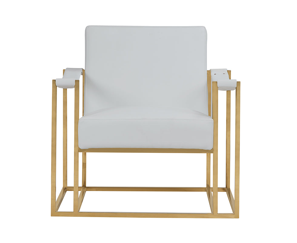 Modrest Larson Modern White Leatherette & Gold Accent Chair | Modishstore | Accent Chairs-2