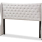 Baxton Studio Cadence Modern and Contemporary Greyish Beige Fabric Button-Tufted King Size Winged Headboard | Modishstore | Headboards-2