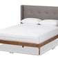 baxton studio brooklyn mid century modern walnut wood grey fabric king size platform bed | Modish Furniture Store-9