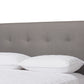 baxton studio brooklyn mid century modern walnut wood grey fabric queen size platform bed | Modish Furniture Store-6