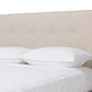 baxton studio brooklyn mid century modern walnut wood beige fabric queen size platform bed | Modish Furniture Store-6