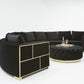 Divani Casa Ritner Modern Black Velvet Circular Sectional Sofa-3