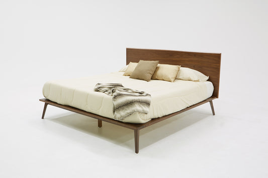 Modrest Carmen Mid-Century Modern Walnut Bed | Modishstore | Beds