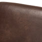 baxton studio bianca mid century modern walnut wood dark brown distressed faux leather lounge chair | Modish Furniture Store-6
