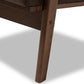 baxton studio bianca mid century modern walnut wood dark brown distressed faux leather lounge chair | Modish Furniture Store-7