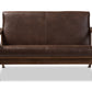 baxton studio bianca mid century modern walnut wood dark brown distressed faux leather livingroom sofa set | Modish Furniture Store-3