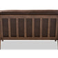Baxton Studio Bianca Mid-Century Modern Walnut Wood Dark Brown Distressed Faux Leather 2-Seater Loveseat | Modishstore | Loveseats-5