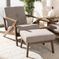 Baxton Studio Bianca Mid-Century Modern Walnut Wood Light Grey Fabric Tufted Lounge Chair And Ottoman Set | Sofas | Modishstore
