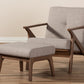 Baxton Studio Bianca Mid-Century Modern Walnut Wood Light Grey Fabric Tufted Lounge Chair And Ottoman Set | Sofas | Modishstore - 2