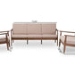 Baxton Studio Venza Mid-Century Modern Walnut Wood Light Brown Fabric Upholstered 3-Piece Livingroom Set | Sofas | Modishstore - 6