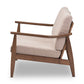 Baxton Studio Venza Mid-Century Modern Walnut Wood Light Brown Fabric Upholstered 3-Piece Livingroom Set | Sofas | Modishstore - 10