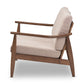 Baxton Studio Venza Mid-Century Modern Walnut Wood Light Brown Fabric Upholstered 2-Seater Loveseat | Loveseats | Modishstore - 7