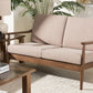 Baxton Studio Venza Mid-Century Modern Walnut Wood Light Brown Fabric Upholstered 3-Piece Livingroom Set | Sofas | Modishstore - 3