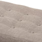 baxton studio elia mid century modern walnut wood light beige fabric button tufted bench | Modish Furniture Store-3