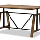 baxton studio nico rustic industrial metal and distressed wood adjustable height work table | Modish Furniture Store-7