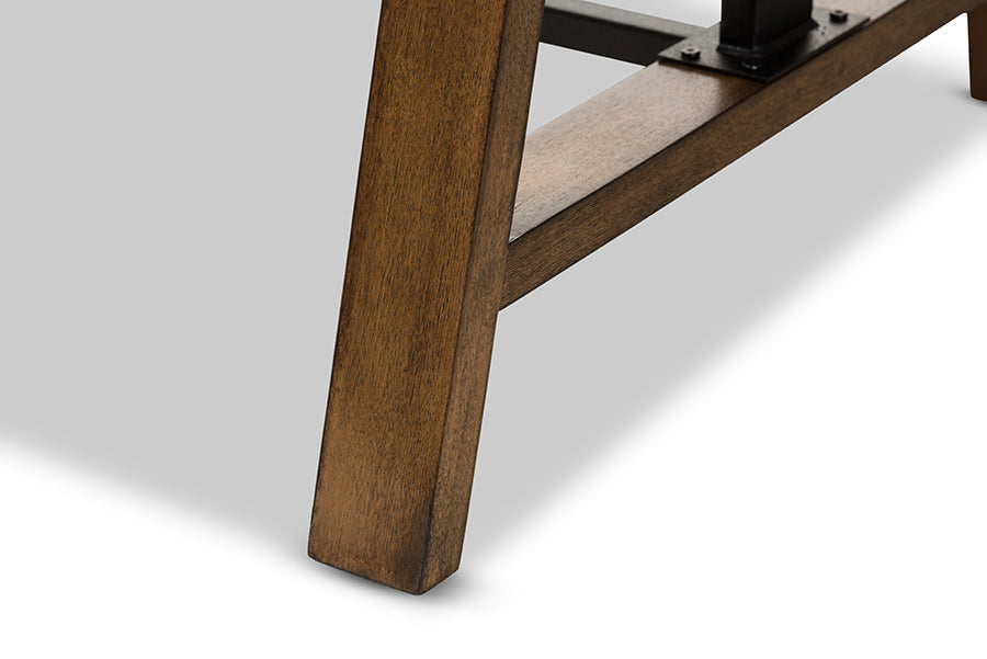 baxton studio nico rustic industrial metal and distressed wood adjustable height work table | Modish Furniture Store-6