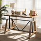 baxton studio nico rustic industrial metal and distressed wood adjustable height work table | Modish Furniture Store-4