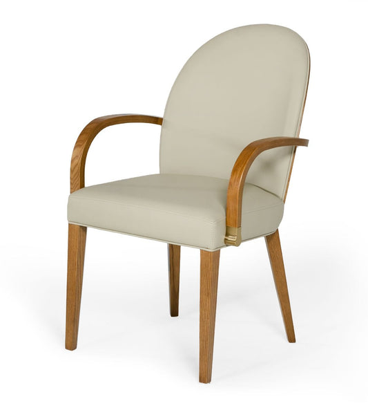 Modrest Rexford Modern Blush Pink & Walnut Dining Armchair | Modishstore | Dining Chairs