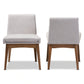 Baxton Studio Nexus Mid-Century Modern Walnut Wood Finishing Greyish Beige Fabric Dining Armchair (Set of 2) | Dining Chairs | Modishstore - 4