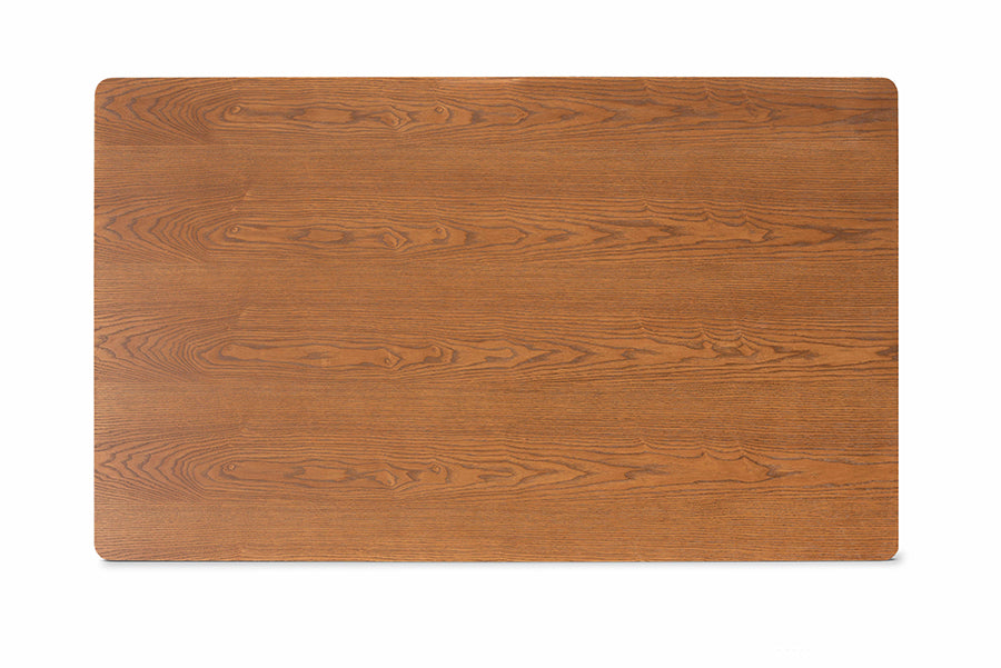 Baxton Studio Nexus Mid-Century Modern Greyish Beige Fabric Upholstered and Walnut Brown Finished Wood 5-Piece Dining Set | Dining Sets | Modishstore - 6