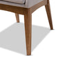 Baxton Studio Nexus Mid-Century Modern Greyish Beige Fabric Upholstered and Walnut Brown Finished Wood 5-Piece Dining Set | Dining Sets | Modishstore - 7