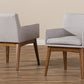 Baxton Studio Dorina Mid-Century Modern Greyish Beige Fabric Upholstered and Walnut Brown Finished Wood 5-Piece Dining Set | Dining Sets | Modishstore - 3