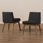 Baxton Studio Nexus Mid-Century Modern Walnut Wood Finishing Dark Fabric Dining Side Chair (Set of 2) | Dining Chairs | Modishstore - 3