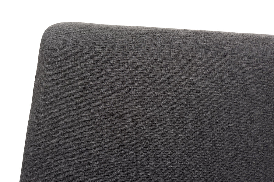 Baxton Studio Nexus Mid-Century Modern Dark Grey Fabric Upholstered and Walnut Brown Finished Wood 5-Piece Dining Set | Dining Sets | Modishstore - 8