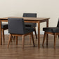Baxton Studio Nexus Mid-Century Modern Dark Grey Fabric Upholstered and Walnut Brown Finished Wood 5-Piece Dining Set | Dining Sets | Modishstore - 3