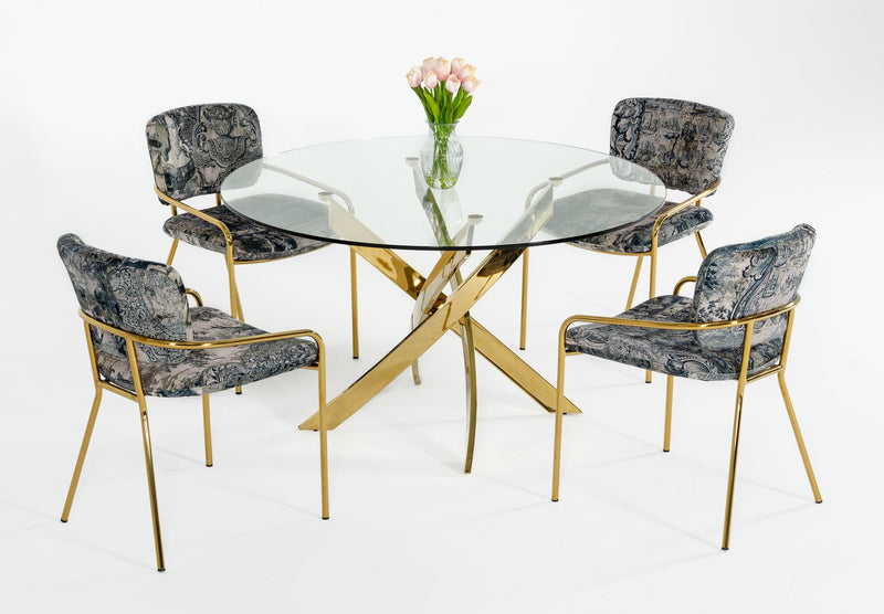 Modrest Pyrite - Modern Round Glass Dining Table | Dining Tables |   Modishstore 