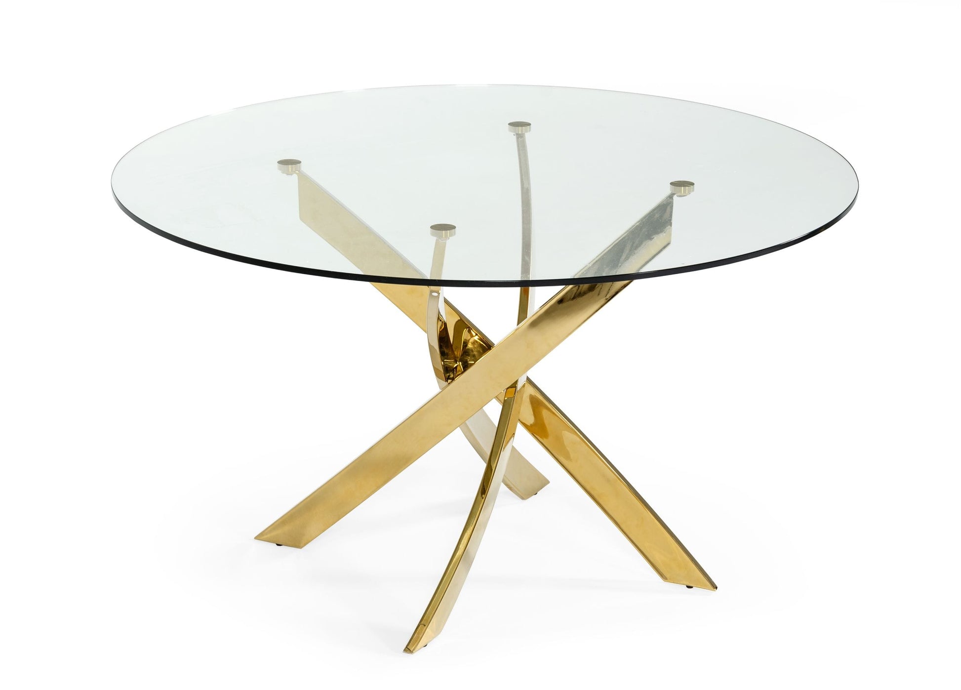 Modrest Pyrite - Modern Round Glass Dining Table | Dining Tables |   Modishstore  - 2